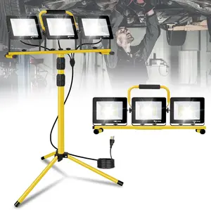 21000Lumens LED Work Lights with Stand, 3 Adjustable Work Lamp  with Individual , IP66  Tripod Work Light for Outdoor Indoor Job Site Workshop Garage Construction Site