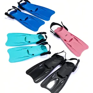 High-End Adjustable Frog Shoes, Long Adult Swimming Fins, Silicone Diving Flippers, Beach Essentials, Pool Floats