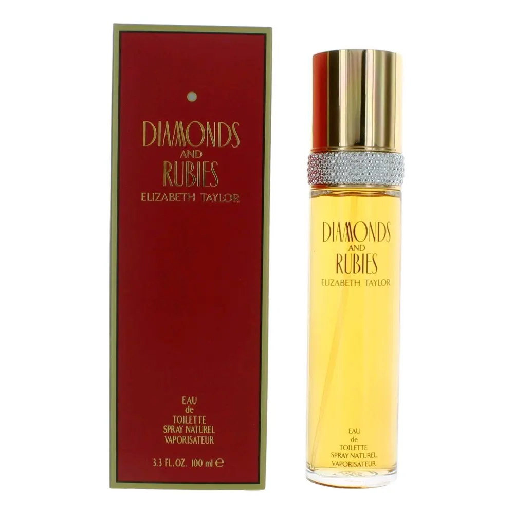 Women's Diamonds & Rubies by Elizabeth Taylor 3.3 oz EDT Spray - Spray Bottle, Attention-Grabbing Spicy Floral Scent, Oriental Passionate Notes, Vanilla Base, Reflects Fire of Rubies, 3-3.9 Fl Oz Range