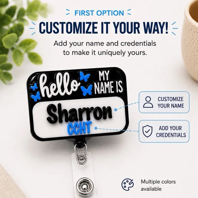 Custom 3D Printed Badge Buddy – Personalized with Your Name & Title