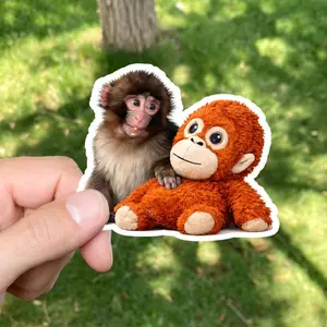 Baby Monkey Punch Sticker, Trendy Monkey Punchi Stickers, Cute Cartoon Monkey Decal, Laptop Sticker, Water Bottle Vinyl