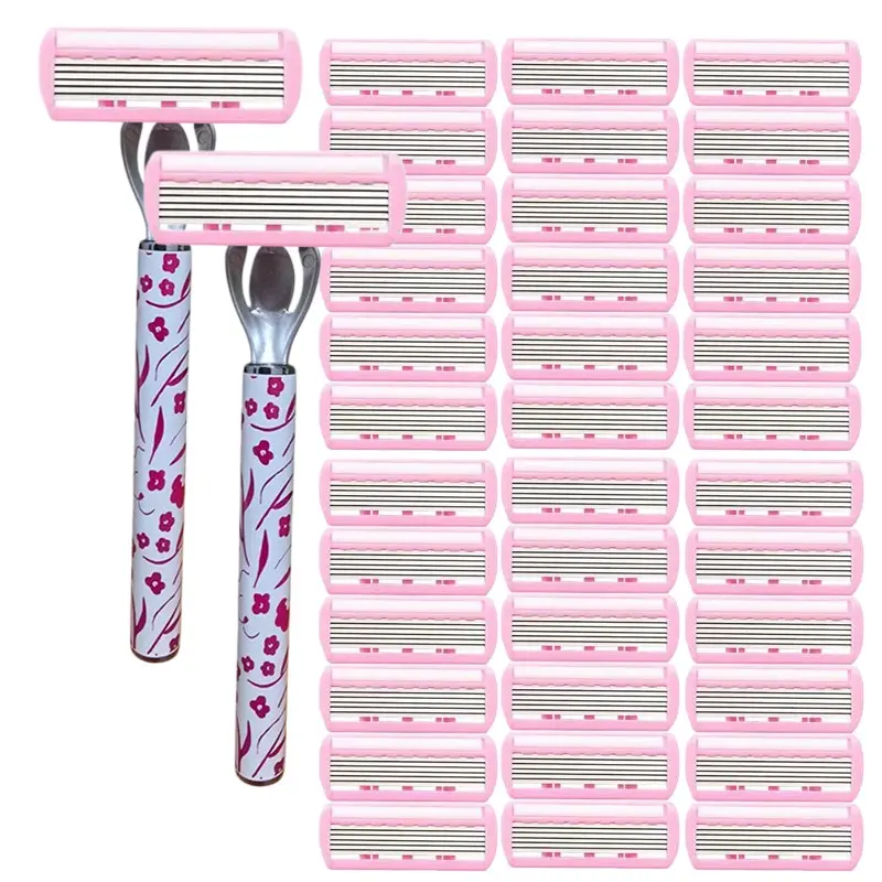 Classic Women's Six-Layer Manual Razor, European Style Hair Remover, Suitable For Body Hair Removal, Facial Hair Removal, Body Care, Leg Shaver, Progressive 6-Blade Sharpness, Smooth, Ergonomic Design, Perfect Gift for Holidays