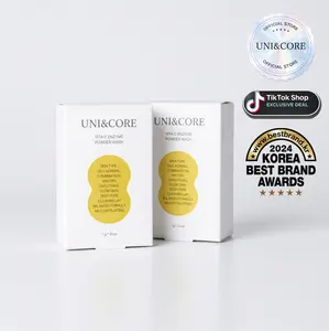 [UNI&CORE] Vita C Enzyme Powder Wash Twin Pack | (30 sachets) 1.06 oz. (30g) x2 | Korean Vitamin C Facial Daily Gentle Cleanser Radiance Care Cleansing Powder