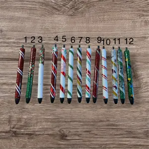 Adorable Christmas Themed Glitter Pen Set with Festive Designs and Vibrant Colors for Holiday Writing