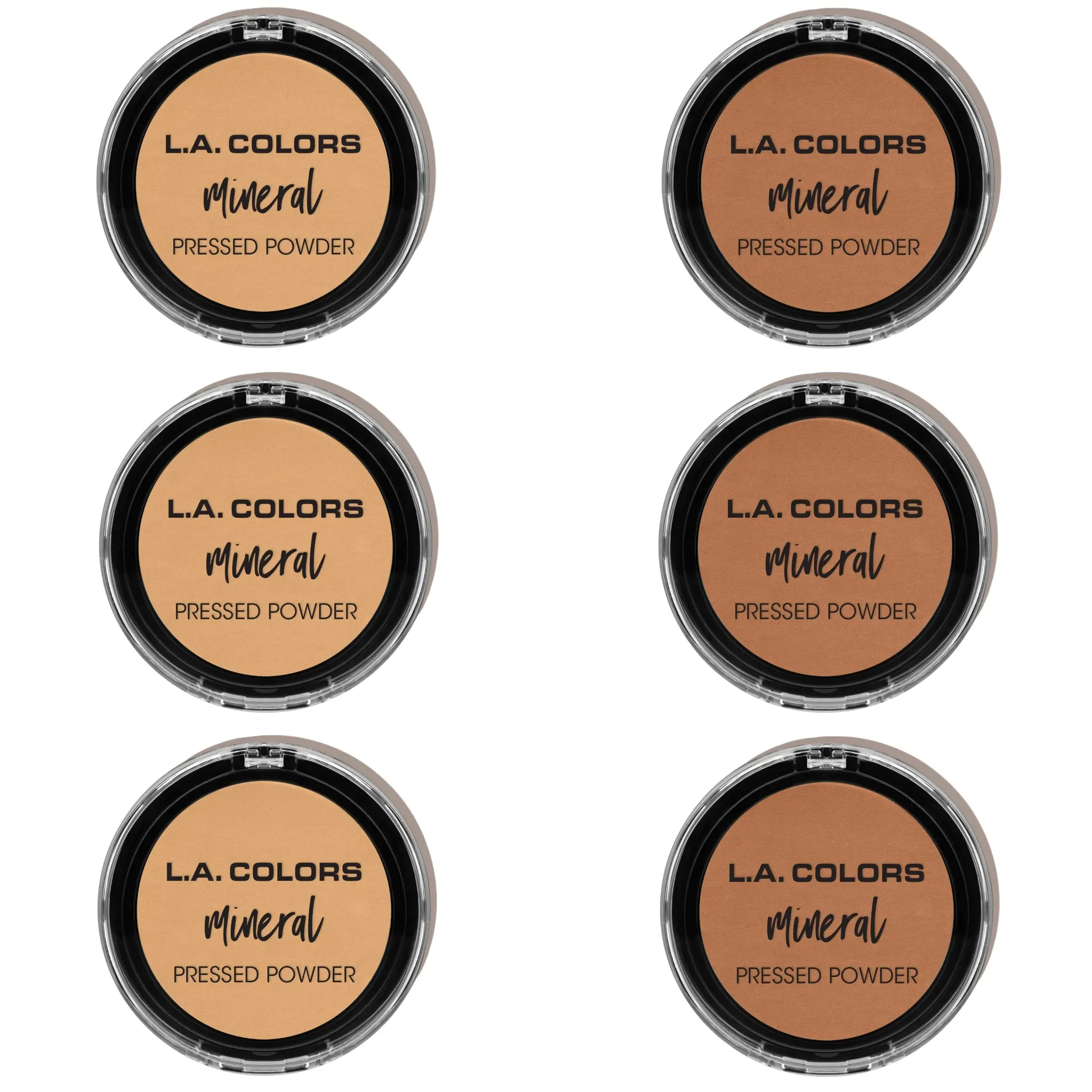 Polvo Compacto Mineral Surtido L.A. Colors - Venta al por Mayor 6 Unidades (CMP374-375)