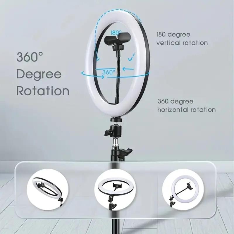10"Ring Light with Stand,Video Light Tripod for Phone ,with 43.3"Tripod/1 Phone Clips/1 USB Ports,2600K-6500K Color Temperature,for Barber Makeup Tattoo TikTok Video Recording Vlog#Christmas lights