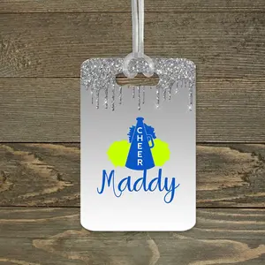 Personalized Luggage Tag | Custom Monogram Bag Tag | Cheerleader