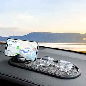 Car Anti-Slip Dashboard Mat with 360° Rotating Phone Holder! Strong Grip No Sliding, Holds Phone & Navigation Steady, Stores Keys & Sunglasses, Super Stable for Bumpy Roads!
