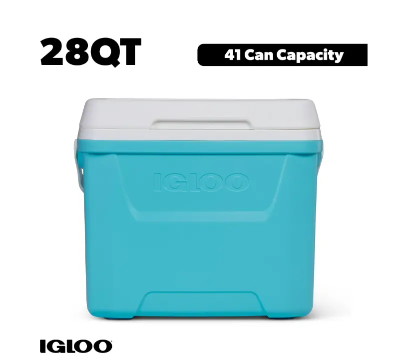 Igloo 28 QT Laguna Hard-Sided Ice Chest Cooler, Aqua Blue and White