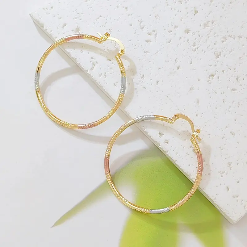 Gold Hoop Earrings for Women, 14K Gold Plated Textured Thin Hoop Earrings, Lightweight Twisted Ribbed Huggie Earrings, Minimalist Everyday Jewelry Gift