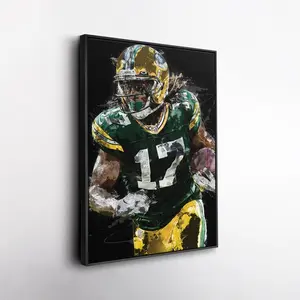 Davante Adams Wall Art ? Green Bay Packers  Print, NFL Football Decor, Framed Poster Gift for Fan Room, Man Cave, or Office ( Unframed - Print Only )