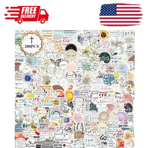 200 PCS Christian Bible Verse Jesus God Stickers - Waterproof Vinyl Scripture Stickers