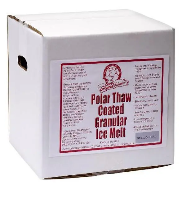 Bareground BGCSBX-40 Coated Granular Ice Melting Product, Boxed Pack - 40lb Snow Removal Tool for Tools & Hardware, Garden Use, Granular Form