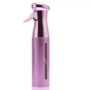 Salon Style Hair Spray Bottle, Fine Mist Continuous Spray Bottle | 10 Oz Luminous Aerosol Free Water Sprayer for Hairstyling, Plants, Cleaning Solutions Dispensing - Purple