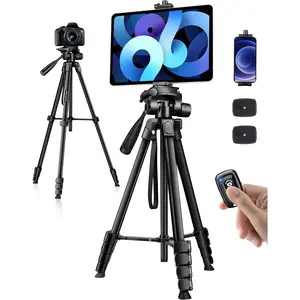 Phone Tripod Stand, 68" Tripod for iPad  Tablet with Remote Universal Holder Carry Bag, Travel Aluminum Tripod for Video Recording Photos Vlogging Compatible with iPad Pro  Camera