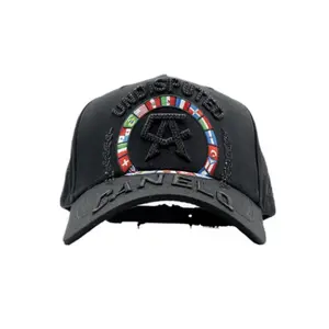 Dandy x Canelo Undisputed Hat G5 - Black Baseball Cap with World Flags Embroidery