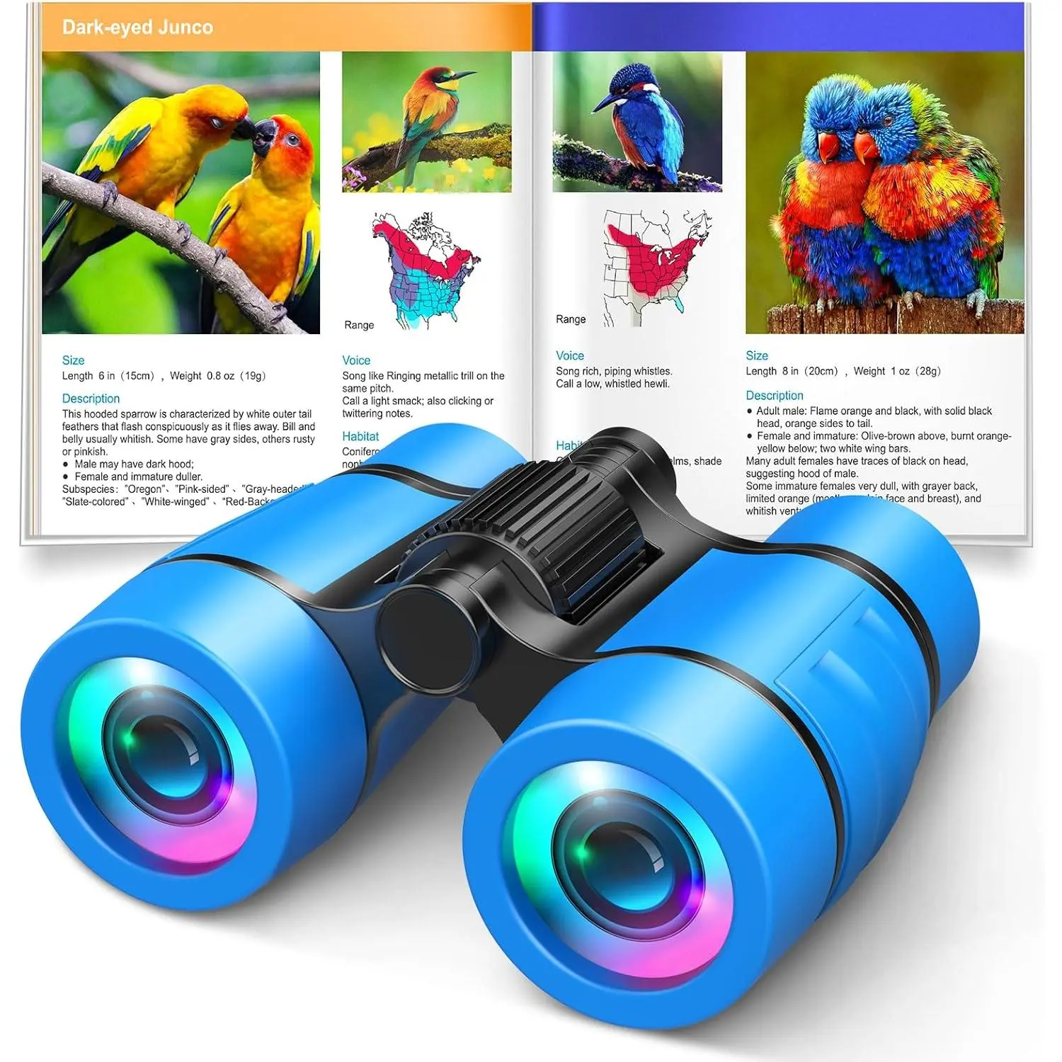 X-BCT02 Toys for 3-7 Year Old Boys: LET'S GO! Binoculars for Kids with Bird Watching Manual Birthday Gifts for 4 5 6 7 8 Year Old Boy Girls Outdoor Toy for Kid Ages 5-7 Toddler Camping|Hiking Telescope