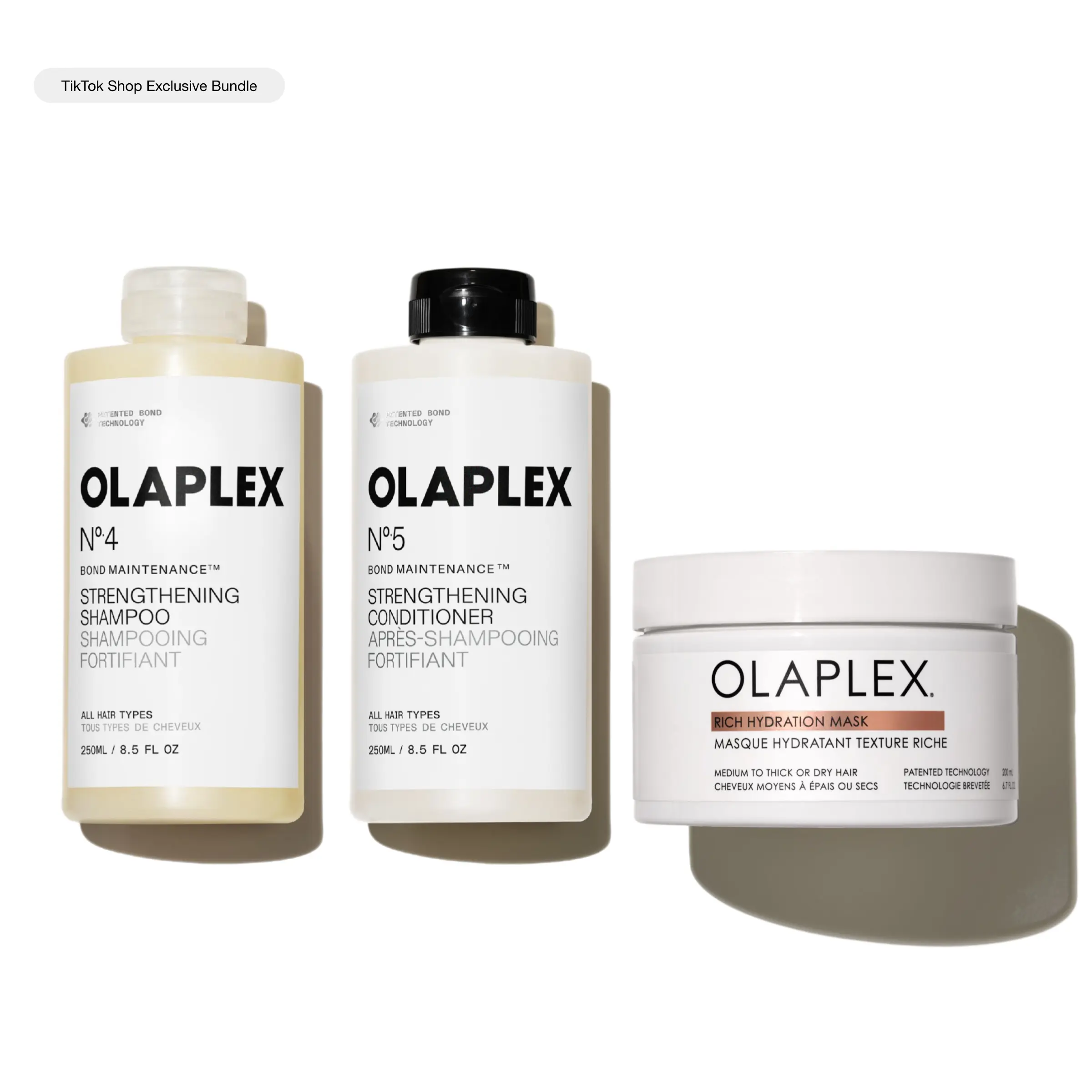 OLAPLEX Rich Girl Set - High-Lather Shampoo, Conditioner & Mask to Hydrate, Moisturize, Smooth, Strengthen & Seal Cuticles