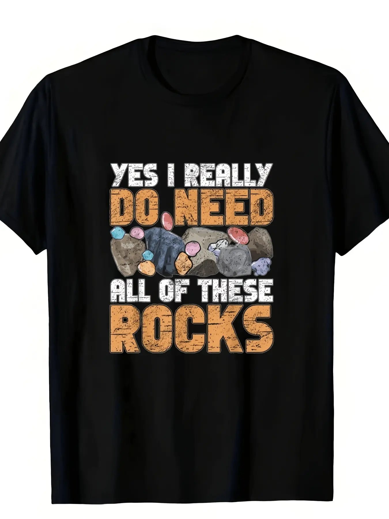 Geology-themed T-shirt |   Breathable and sweat-wicking |   Casual crew neck short sleeve T-shirt with colorful rock and mineral patterns |   Suitable for all seasons |   Ideal choice for earth science enthusiasts |   Perfect gift for men, women, and chil