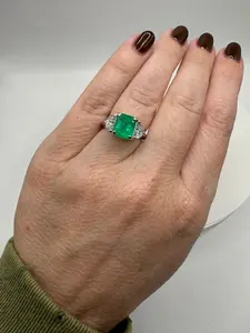 Emerald and Diamond Antique Ring