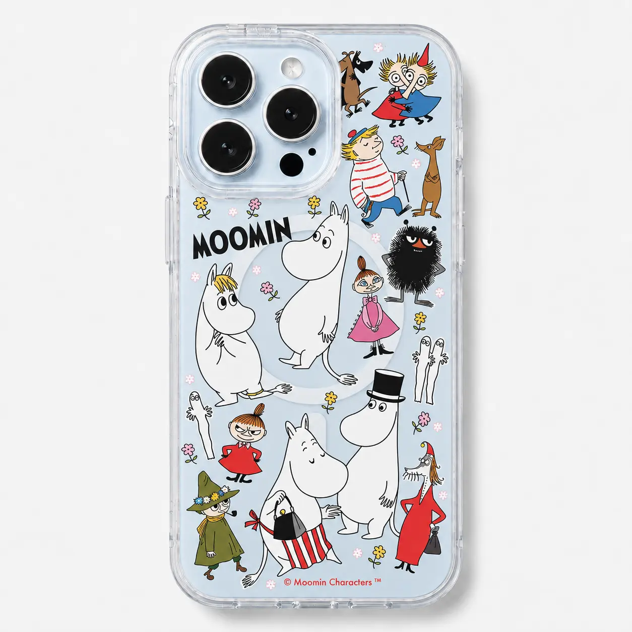 Cute Kawaii Moomin MagSafe Clear Phone Case, Cute Shockproof Protective Cover, Slim Wireless Magnetic Case for iPhone 17 16 15 14 13 12 11 Pro Max, Samsung S26 S25 S24 S23 S22 Ultra