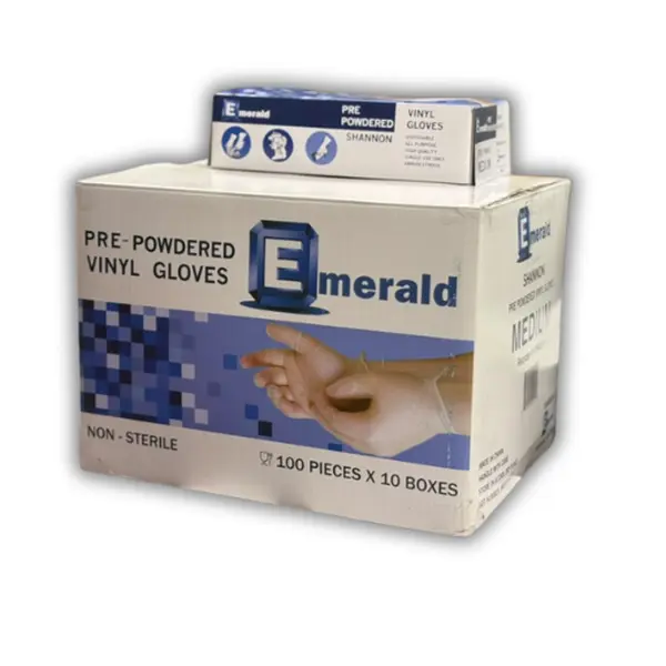 Emerald Shannon Pre-Powdered Vinyl Gloves – 4 Mil 1000/CASE