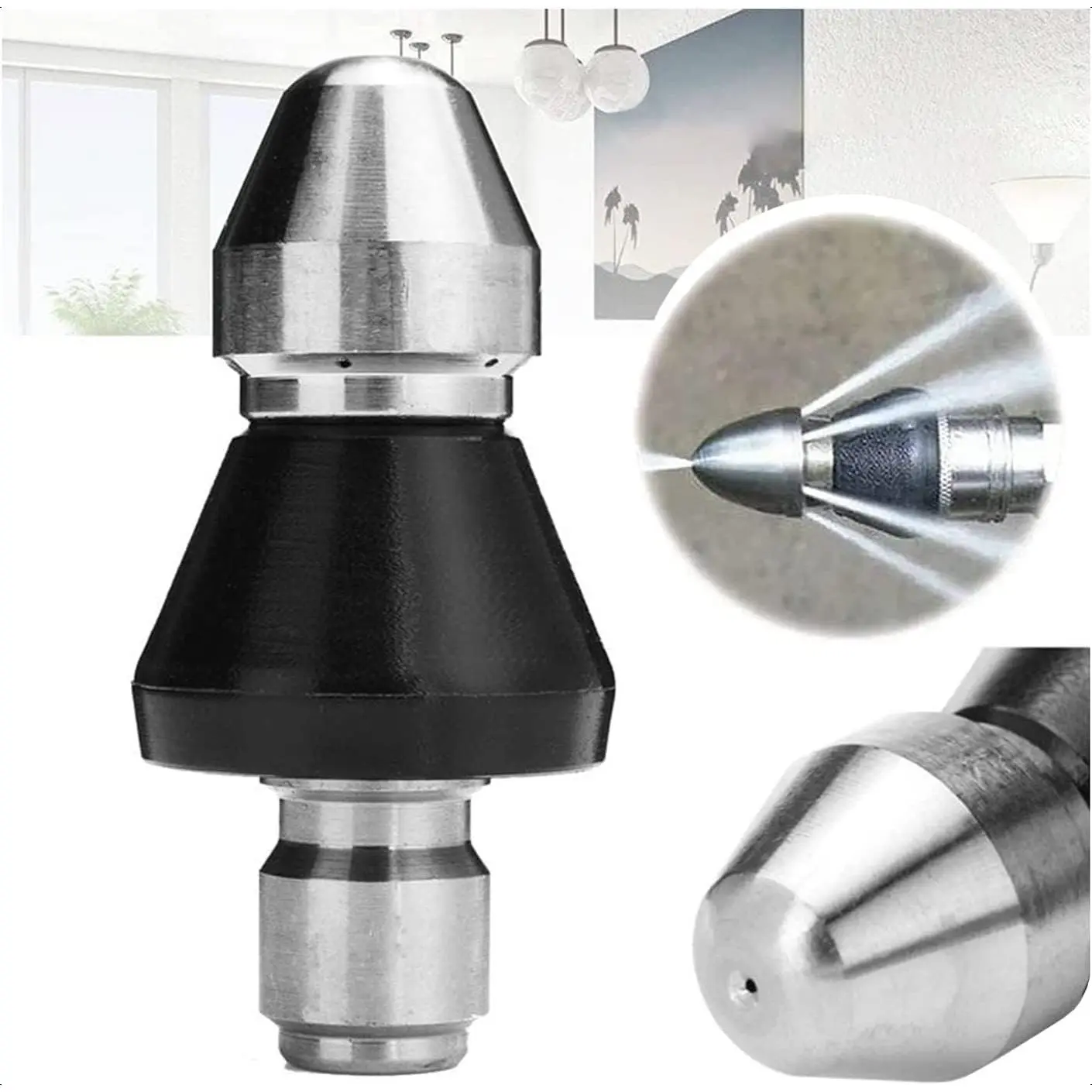 Sewer Cleaning Tool High-pressure Nozzle, Drain Augers, Sewer Pipe Dredging And Cleaning Tools for Pipe Unclogging - Drain Clog Remover| Hair Clog Remover| Toilet Clog Remover (A)