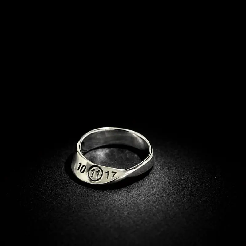 Y2K Maison Marg Engraved Ring - Unique Design, Silver Color, Ideal for Personalized Gifts and Everyday Wear Promise Ring