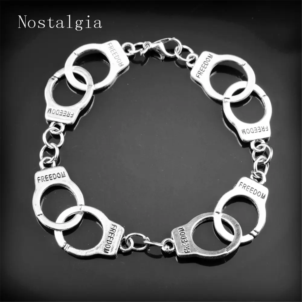 FASHION - New Fashion Fifty Shades Of Grey Inspired 50 Shades Charms Bracelet Tie Handcuffs Gray Bracelets Women Crime Bracelet Punk