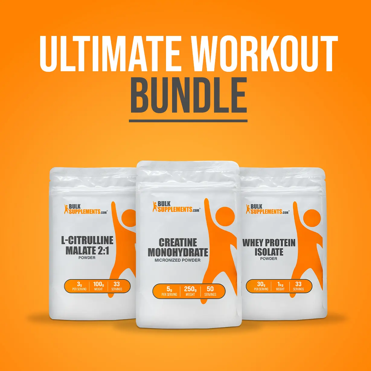 BulkSupplements Ultimate Workout Bundle - Creatine - L-Citrulline Malate 2:1 - Whey Protein Isolate Fitness Edible BulkSupplements Ultimate Workout Bundle - Creatine - L-Citrulline Malate 2:1 - Whey Protein Isolate Fitness Edible