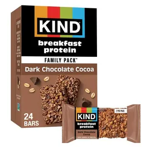 KIND Breakfast Protein Bars – Dark Chocolate Cocoa | 12 Gluten-Free Snack Packs, Low Sodium, 8g Protein, Healthy On-the-Go Bars
