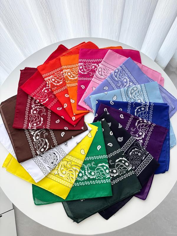 Geometric & Paisley Print Bandana, Unisex Soft Breathable Scarf, Casual Fashion Accessory for All Seasons, Ideal for Daily Wear