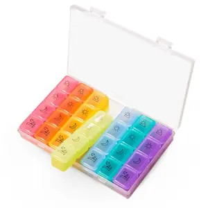 Weekly Pill Organizer Box, Large Capacity Daily Medicine Storage Container, Ideal for Vitamin Fish Oil Supplements & Tablets