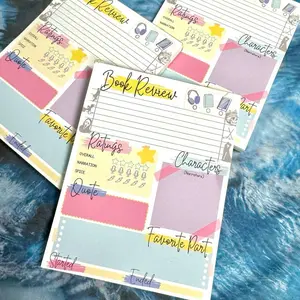 Book Review Notepad - Organize Your Thoughts with Sections for Ratings, Characters, Quotes, and More