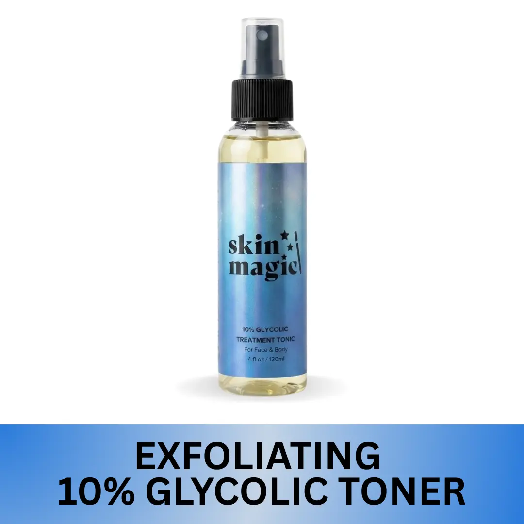 10% Glycolic Acid Treatment Tonic - Gentle Anti-Acne Soothing Exfoliant for Adults' Dry Skin, Cleansing, Hydrating, Hyperpigmentation & Pore Improvement, Oil Control Skin Care Products with Vitamin C (Single Item) Skin Repair