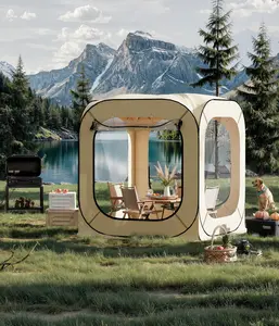 GAOMON 6X6 Ft Pop Up Sports Tent, Instant Shelter, Rainproof Camping Sun Shelter Coldproof & Windproof, Outdoor All Weather Pop Up Tent for Patio, Backyard, Deck, Sports Events Wind Resistant Tent Breathable Waterproof Tent