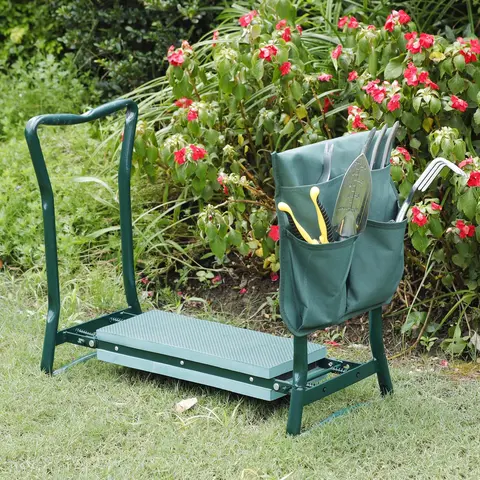 ZENY Foldable Garden Kneeler Seat (6"/8" Width) - Non-Slip, Heavy Duty, EVA & Solid Steel Frame, BPA-Free PP, Soft Foam Knee Support, Detachable Bag, Side Rails, Portable, 250 lbs Capacity, Garden Gloves, No Assembly Required
