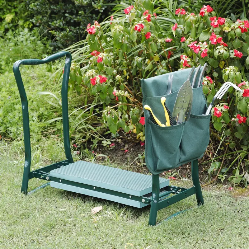 ZENY Foldable Garden Kneeler Seat (6"/8" Width) - Non-Slip, Heavy Duty, EVA & Solid Steel Frame, BPA-Free PP, Soft Foam Knee Support, Detachable Bag, Side Rails, Portable, 250 lbs Capacity, Garden Gloves, No Assembly Required