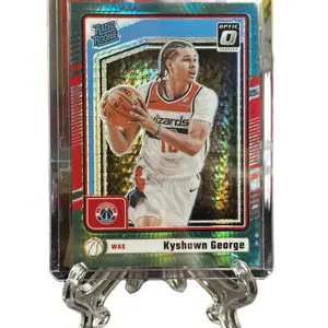 2024-25 Donruss Optic #299 Kyshawn George Hyper Green Rated Rookie Prizm /249