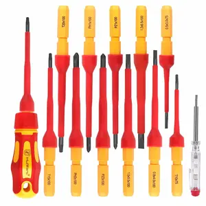 Mulwark 13Pcs Premium CR-V Insulated Screwdriver Set with 1000V Tools, Includes Phillips, Slotted, Pozidriv, & Torx Screwdrivers for Professional Use Multi-Function Magnetic Screwdriver Set automotive mechanic