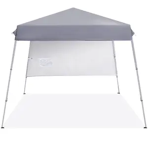 Zeny Foldable 8x8ft Folding Sunshade Beach Canopy Tent - Gray, Steel Frame, Waterproof, 36sq.ft Coverage, with Carry Bag & Sidewall for Patio Parties, Outdoor Shelter, Folding Canopy, Sunshade Canopy