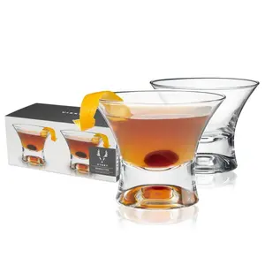 Viski Set of 2 Crystal Manhattan Glasses