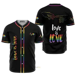 Lgbt Love Is Love Heart Beats Pride - Baseball Jersey Jersey Shirt