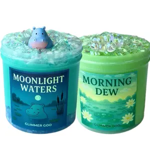 Dawn to Dusk Duo Slime Bundle – Morning Dew Sage Green Cloud Slime & Moonlight Waters Layered Bingsu Slime – Floral & Sweet Fruit Scents – ASMR Slime for Stress Relief & Sensory Play