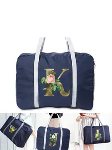 Letter Pattern Travel Bag, Large Capacity Duffle Bag, Fashionable Travel Carry Bag for Women & Men, Closet Organizer Tote Bag