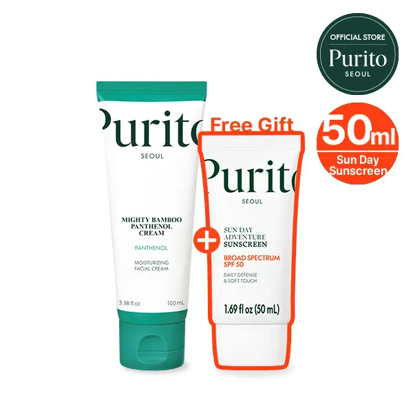 [Purito Official] Mighty Bamboo Panthenol Cream I 10% Panthenol for Post-Acne Moisturizer Recovery & Glow Boost Silicone-Free Non-Comedogenic Vegan I