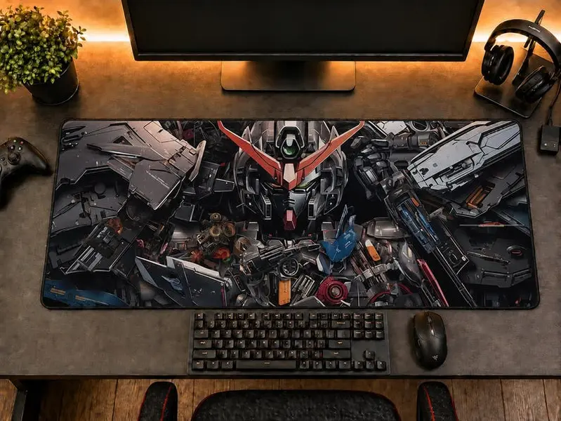 [Sale Up to 65% Off][Free Shipping] Gundam Anime Gaming Desk Mat, Mecha Robot Mouse Pad, Large Extended Keyboard Mat, Japanese Otaku Gamer Desk Pad