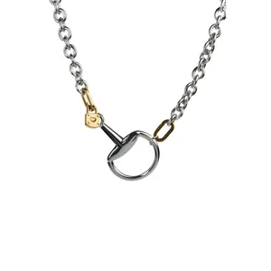 Fortuna Horse Bit 316L Stainless Steel Statement Necklace Inspirational Jewelry Minimalist Chain Modern Versatile Accessories