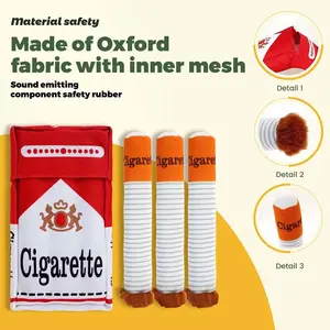 Realistic Cigarette Chew Toy Set for Dogs, Chew Stick, Interactive Fun Teeth Cleaning Dog Toy, Creative Squeaky Plaything for Small Medium Dogs