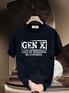 Unisex Funny Slogan T-Shirt: Sarcasm about Generation X, Full of Memories, No Evidence Casual Tshirt